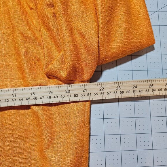 Linda Allard For Ellen Tracy Womens Orange Silk Button-Front Blazer Jacket Size - Picture 8 of 13